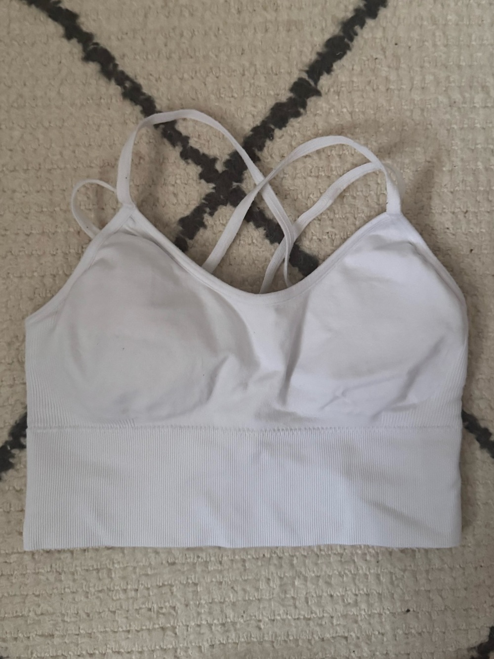 NVGTN White Crisscross Seamless Bralette